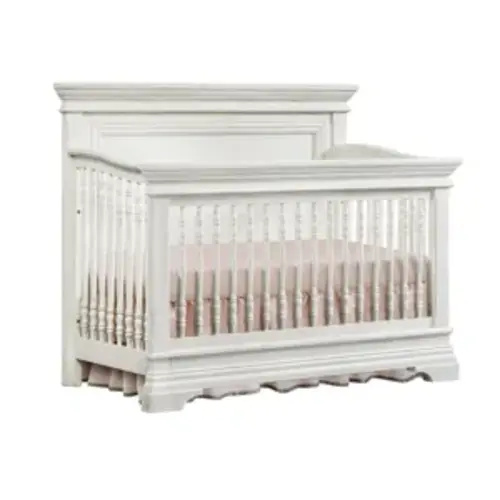 Unavailable: Olivia Flat Top 4-in-1 Convertible Crib - Brushed White OL-CR-2201NR-BWH+TR-2209GR-BWH+BR-2207RR-BWH by Westwood Baby at Old Brick Furniture & Mattress Co.
