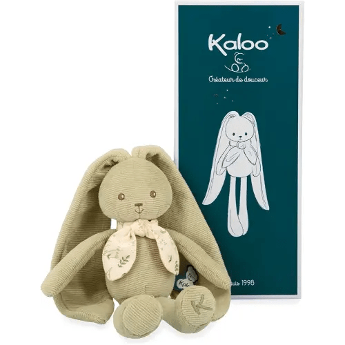 Kaloo Lapinoo My First Friend Corduroy Rabbit - Machine Washable - 10” Tall in Gift Box - Peach Ages 0+ - K218014