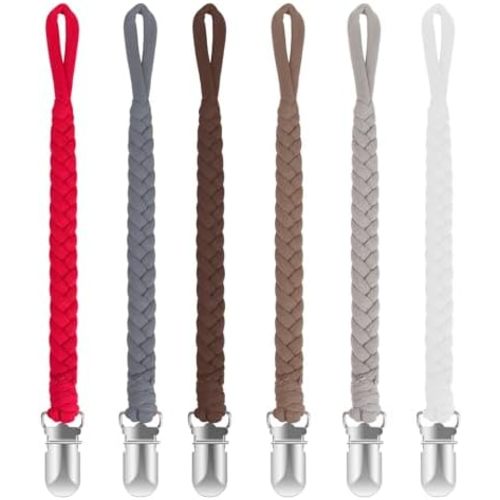 Pacifier Clip for Boys and Girls 6 Pack Baby Pacifier Holder Leash