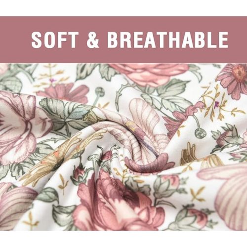 Little Jump Nursing Pillow Cover Slipcover for Breastfeeding Pillows, Soft and Comfortable Safely Fits On Standard Infant Nursing Pillows (2 Pack Vintage Floral)