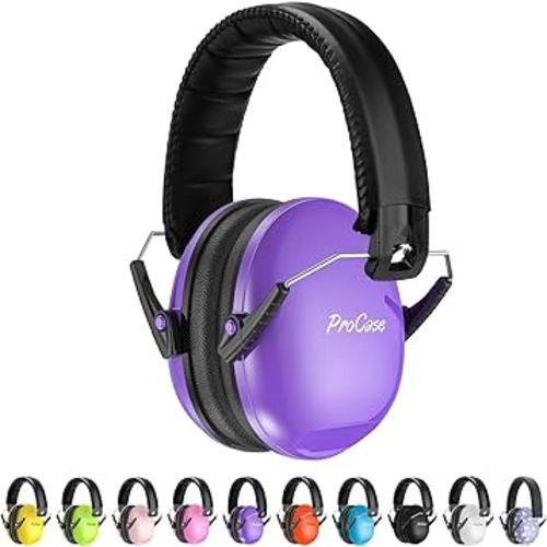 ProCase Noise Cancelling Headphones for Kids Toddler, SNR 27dB Noise Reduction Ear Muffs, Hearing Protection for Monster Jam, Concerts, Fireworks, Shooting, Air Show, Autism Sensory Needs -Purple
