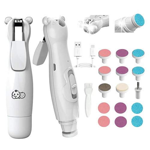 Rechargeable Baby Nail Clippers 20 in 1 by Royal Angels | Electric Baby Nail Trimmer, Baby Nail File Kit, Additional Replacement Heads, Newborn Toddler Toes and Fingernails, Trim and Polish (Snow)