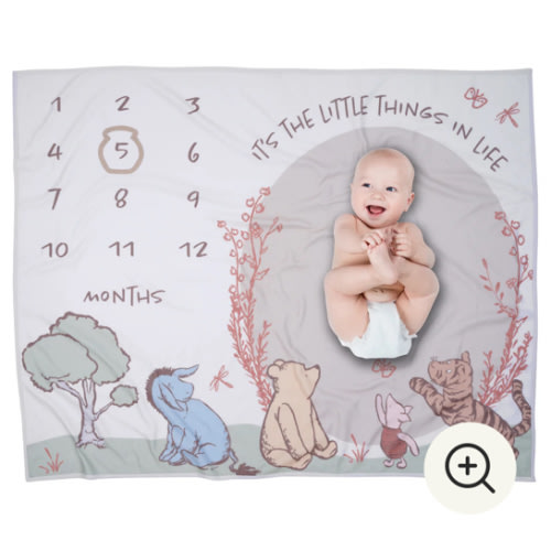 Pooh Bear & Pals Milestone Baby Blanket