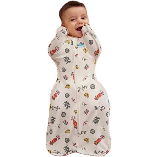 Love to Dream Swaddle UP, Baby Sleep Sack, Self-Soothing Swaddles for Newborns, Improves Sleep, Secure Fit Helps Calm Startle Reflex, New Born Essentials for Baby, 1.0 TOG, 5-8.5 lbs, Dream Racer