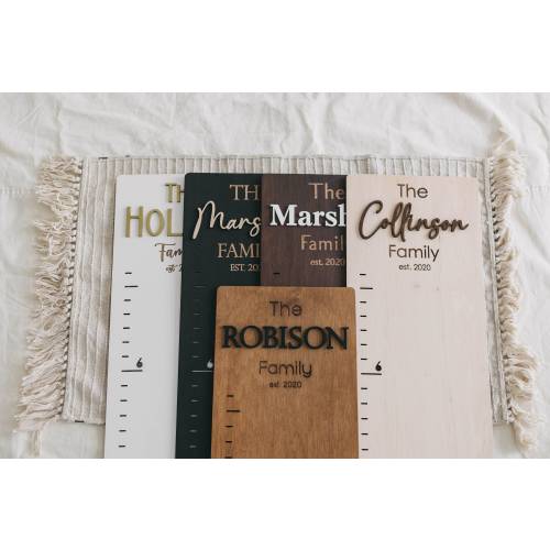 Family name growth chart, height chart ruler, growth chart with surname , wood height chart personalized nursery decor