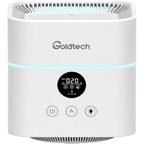 Humidifier and Air Purifier in One for Bedroom Up to 200Ft²,H13 True HEPA Filter Desk Air Purifiers with 500ML Water Tank,LED Light,Small Air Purifier and Humidifier Combo for Bedroom,Office