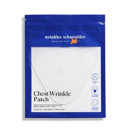 Wrinkles Schminkles Chest Wrinkle Patch - Reusable Silicone Smoothing Pads for Cleavage & Body, Reduce Wrinkles & Stretch Marks, Sensitive Formulated, Secret to Radiant Skin (1 Pack)
