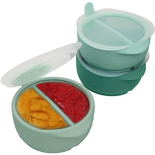 b.box NEW Fill+Freeze (3-Pack): Baby Food Containers. Food Grade Silicone: Freezer Safe, Microwave Safe, Dishwasher Safe. Use Alone or with Fill+Feed. 85mL (2.9oz or ⅓ Cup Capacity) Per Container