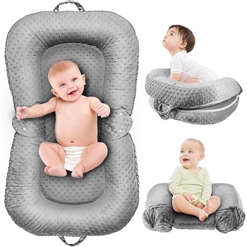 Baby Lounger - 3-in-1 Infant Lounger for Newborn 0-24 Months, Breathable & Soft Baby Nest Cover Bed for Baby, Portable Newborn Lounger for Home and Travel, Babies Essentials Gifts