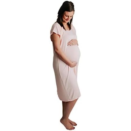 Three Little Tots - Vestido de maternidad, lactancia y parto, extensible y suave