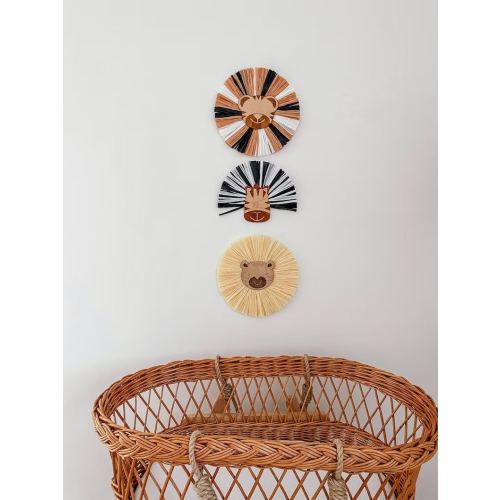 Set of 3 safari nursery decor, african animals wall hanging, lion zebra tiger kids room decor, baby shower gift, boys room decor