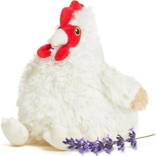 warmies Junior Microwavable & Weighted Stuffed Animals, Chicken - Heated Stuffed Animal Plushie for Warmth & Comfort - Cute Soft Plush Toys for Adults & Children (Boys, Girls, Babies & Toddlers)