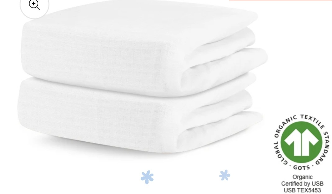 Breathable, Organic Cotton Sheets (2-pack) - Standard / White & White