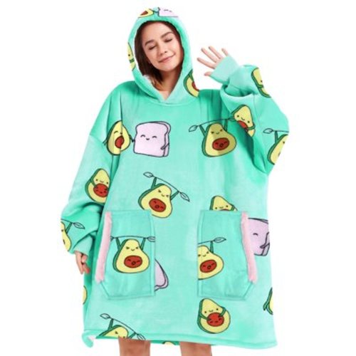 Livhil Wearable Blanket Hoodie Sweater , Oversized Blanket Hoodie with Sleeves Sherpa Sweatshirt Blanket for Women, Extremely Fluffy, Warm, Cozy, Plush Hoodie Blanket