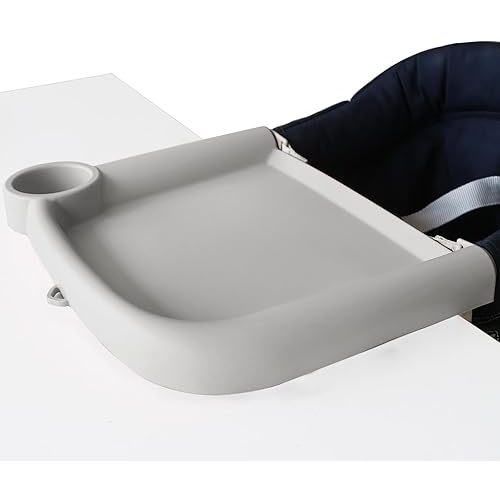 Baby Dining Tray Compatible with Inglesina Fast Table Chair Silicone Baby Dining Tray for Clip-On Fast Table Chair Dishwasher Safe BPA Free Silicone Removable Dining Tray Accessory -Light Gray