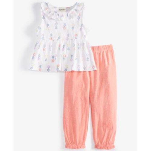 Baby Girls Knit Gauze Tank Top & Pants, 2 Piece Set, Created for Macy's