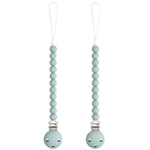 Comfy Cubs Pacifier Clips 2 Pack - 100% Food Grade Silicone Baby Pacifier Clips - Earth Green