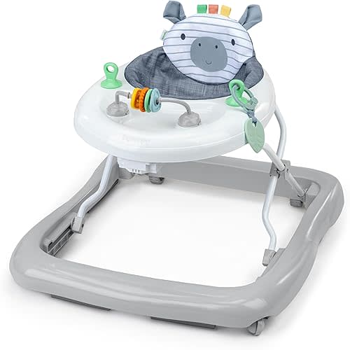 Ingenuity Smooth Strides Activity Walker - Chambray - Developmental Walker - 3 Position heightbar - Toys Included - 6M-12M