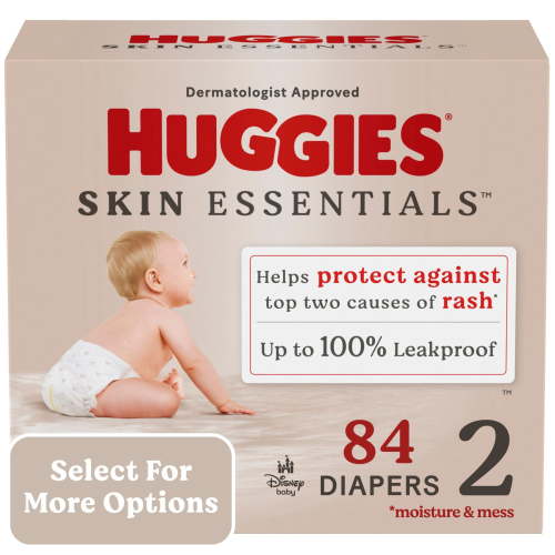 Huggies Skin Essentials Baby Diapers, Size 2 (12-18 lbs), 84 Ct (Select for More Options)