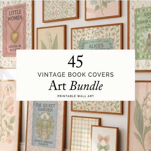 Classic Book Cover Prints | Literary Wall Art, Set of 45 (Digital Download)