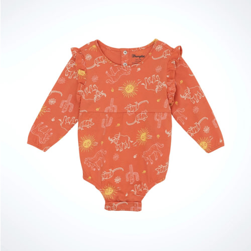 Baby Girl's Ruffle Shoulder Bodysuit
