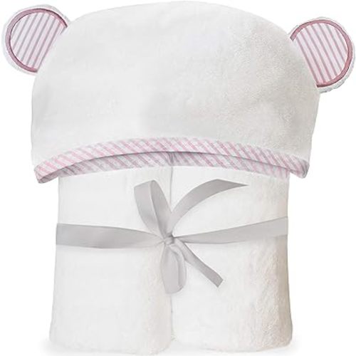Towels for Newborn – Hooded Baby Towels, Baby Bath Towels Girl, Hooded Baby Towels Boy, Kids Bath Towels with Hood – Pink