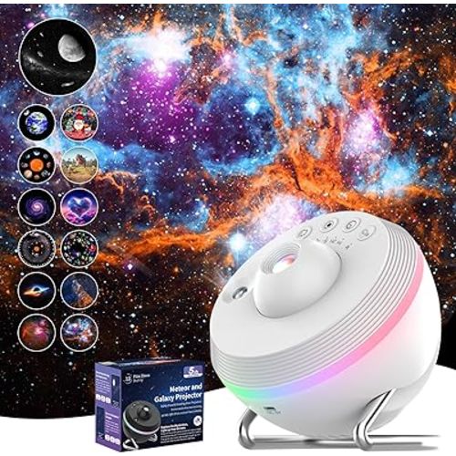 Meteor Galaxy Projector, XFWOJOO 13 in 1 Planetarium Star Projector with Ambient Light & Dynamic Meteor, Starry Night Light, Home Planetarium Room Decor for Adults Kids Birthday Christmas Stress Gift