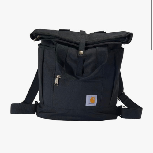 Carhartt Convertible, Durable Tote Bag with Adjustable Backpack Straps and Laptop Sleeve, Black, One Size