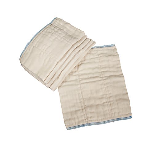 OsoCozy Unbleached Prefold Cloth Diapers 100% Cotton, Durable, Soft, Absorbent, Sustainable & Economical - dims, Fits size range. - (Size)