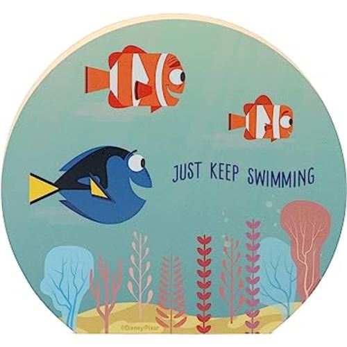 Open Road Brands Disney Pixar Finding Dory Fish Bowl Shelf Sitter Decor - Just Keep Swimming - Cute Finding Dory Decoration
