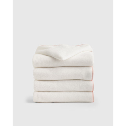 Organic Turkish Cotton Kids Hooded Towel Set 4-Pack in Soft Pink