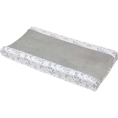 Disney Mickey and Friends Grey and White Pluto, Goofy, and Rainbows Super Soft Changing Pad Cover