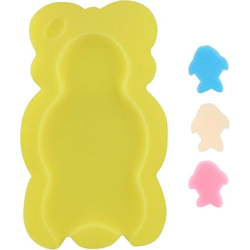 Baby Bath Cushion Infant Bath Mat, Pad & Sponge for Toddler, Infant & Newborn (Yellow-Style4)