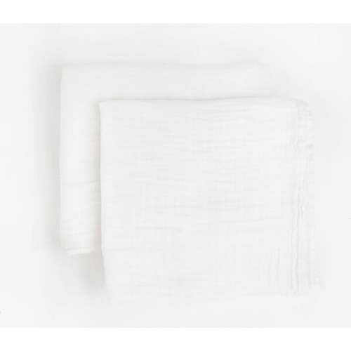 Organic Cotton Muslin Swaddle Blanket Set, White - Little Unicorn | Maisonette
