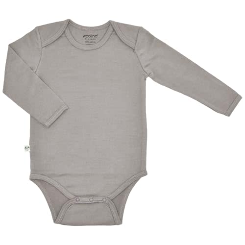 Woolino 100% Superfine Merino Wool Baby Bodysuit - Long Sleeve Bodysuit for Boy and Girl - Tagless Neck Bodysuit for Unisex