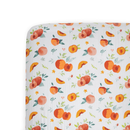 Cotton Muslin Crib Sheet - Georgia Peach