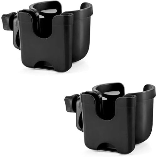 Accmor Stroller Cup Holder with Phone Holder, Bike Cup Holder, Universal Cup Holder for Uppababy Nuna Strollers, 2-in-1 Drinks Holder for Walker, Wheelchair, Scooter