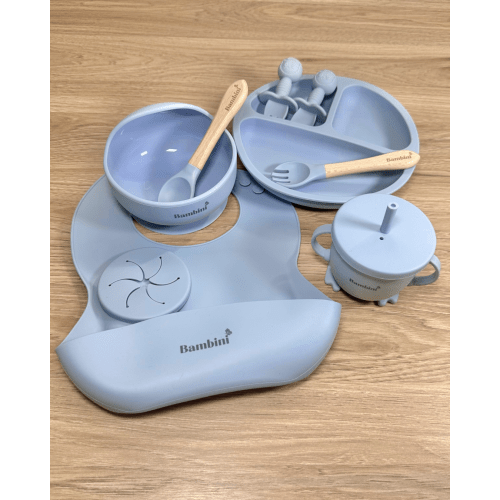 Bambini 10-Piece Silicone Mealtime Essentials Set - Blue