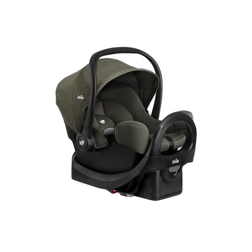 Joie Rue Lightweight Infant Car Seat & Anti-Rebound Base –Side-Impact Protection, 5-Point Harness, and UPF 50+ Canopy for Newborns and Infants (Evergreen)