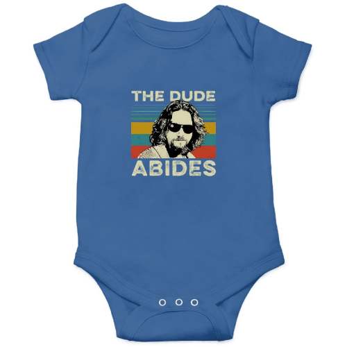 The Dude Abides Vintage Onesies, Big Lebowski Onesies, The Dude Onesies Kids's Short Sleeve Onesie 12M Royal sold by Cristiano Lima | SKU 103589117 | Printerval