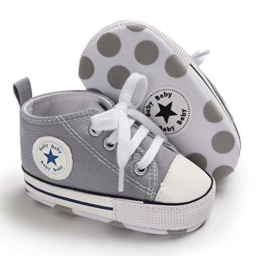 KKIIDDSS Unisex Baby Girls Boys Canvas High-top Shoes, Newborn Infant Anti-Slip Soft Sole Frist Walking Breathable Sneakers