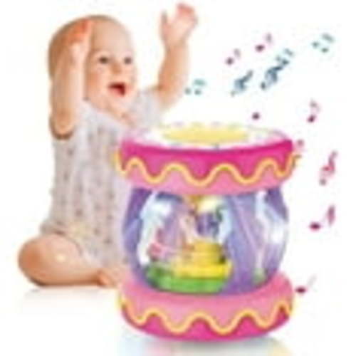 Rotating Light up Musical Drum Toys for Kids 1 Year