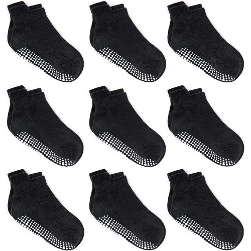 Zaples Baby Non Slip Grip Ankle Socks with Non Skid Soles for Infants Toddlers Kids Boys Girls
