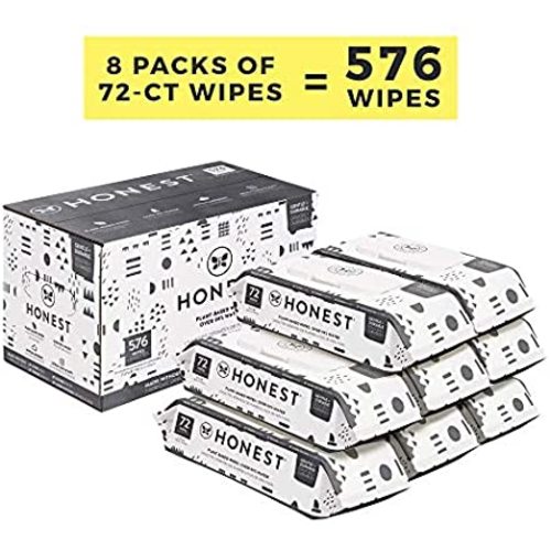 The Honest Company Baby Wipes - 576 Count | Pattern Play | Over 99 Percent Water | Pure & Gentle | Plant-Based | Fragrance Free | Extra Thick & Durable Wet Wipes - 72 Count (Pack of 8)