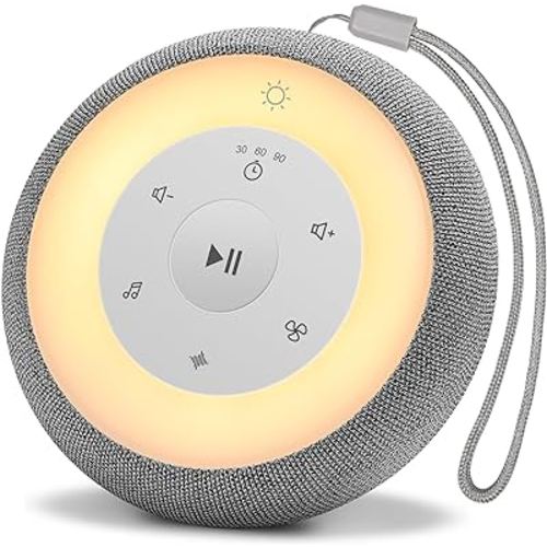 Portable Sound Machine Baby with Night Light, White Noise Sound Machine with 28 Soothing Sounds for Kids Adults Sleeping, Timer, Rechargeable Sound Machine for Nursery Home Travel
