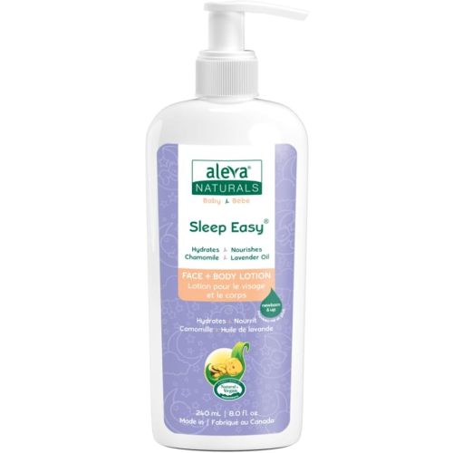 Aleva Naturals Sleep Easy Calming Relaxing Bedtime Baby Lotion, For babies and toddlers, Enriched with Lavender and Chamomile Oils, Sensitive Skin Friendly, Organic Ingredients - 8 Fl Oz