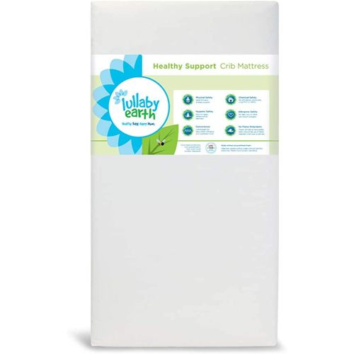 Lullaby Earth Non-Toxic Crib Mattress - Waterproof - Fits Standard Baby and Toddler Bed, White