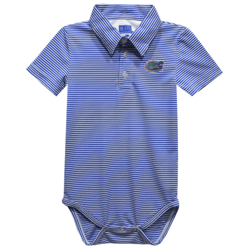 Infant&nbsp;Vive La Fete  Royal Florida Gators Polo Pencil Stripe Bodysuit