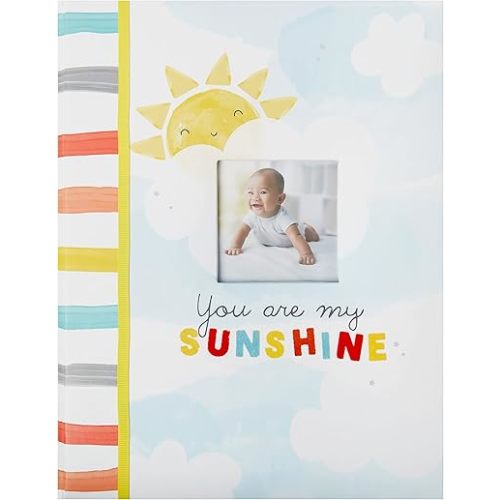 C.R. Gibson B2-24545 You are My Sunshine Gender Neutral Baby Memory Book, 8.8" W x 11.2" L with 64 Pages, Multicolor