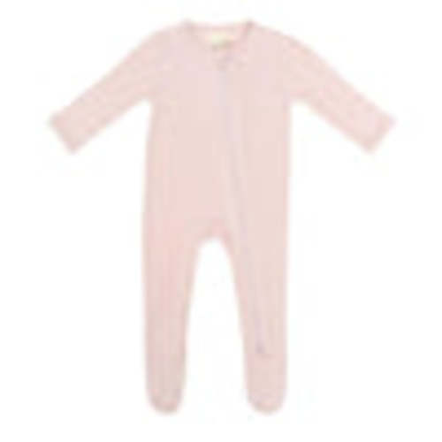 Bamboo Zippered Footie - Blush 0-3m